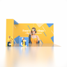 6x3m SEG Popup Booth with Wide Backwall, L-Arch & Counter