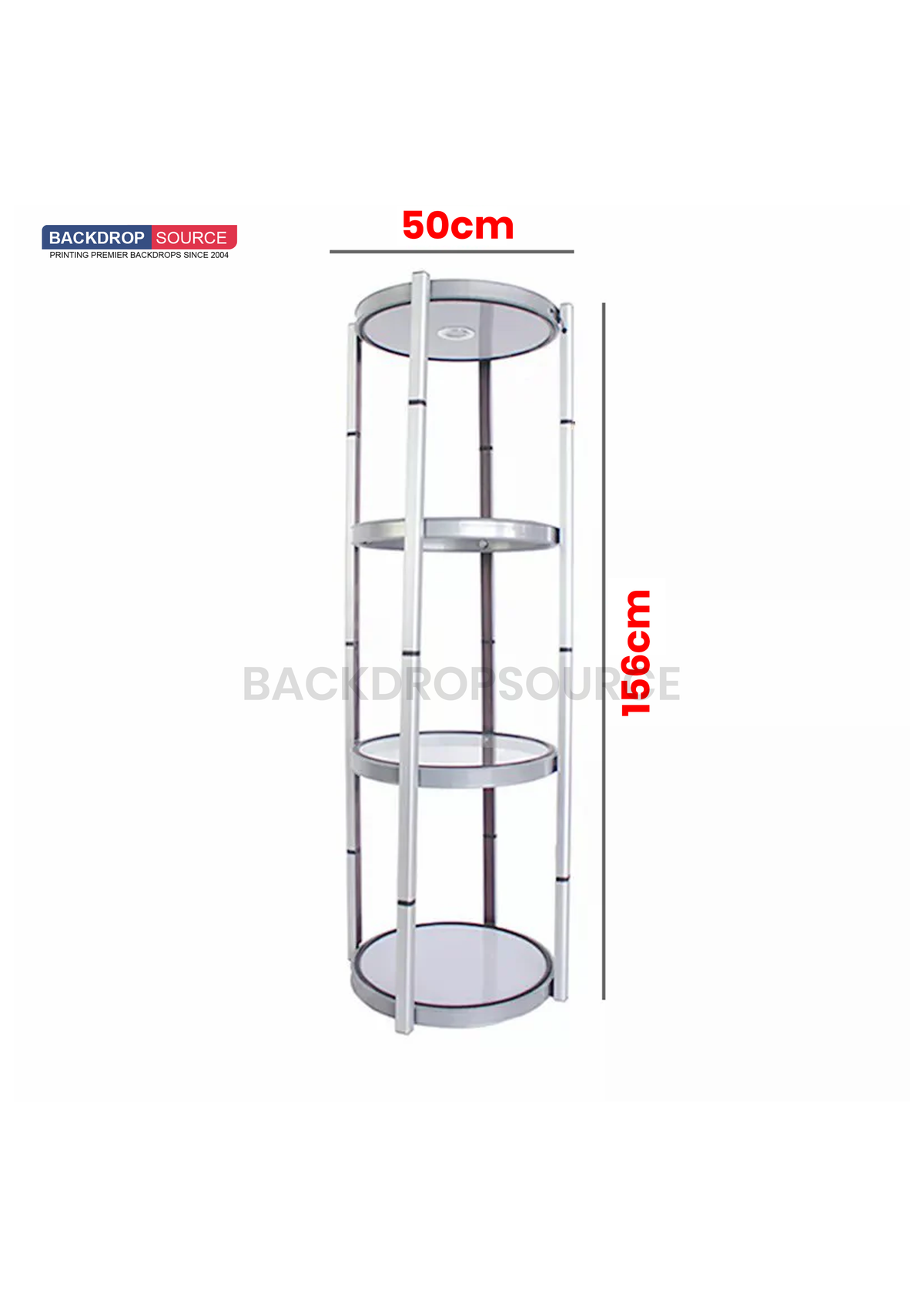 Exhibition Display Showcase with 4-Layer Shelves.
