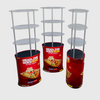 Oval Counter Display with Triple Shelves.