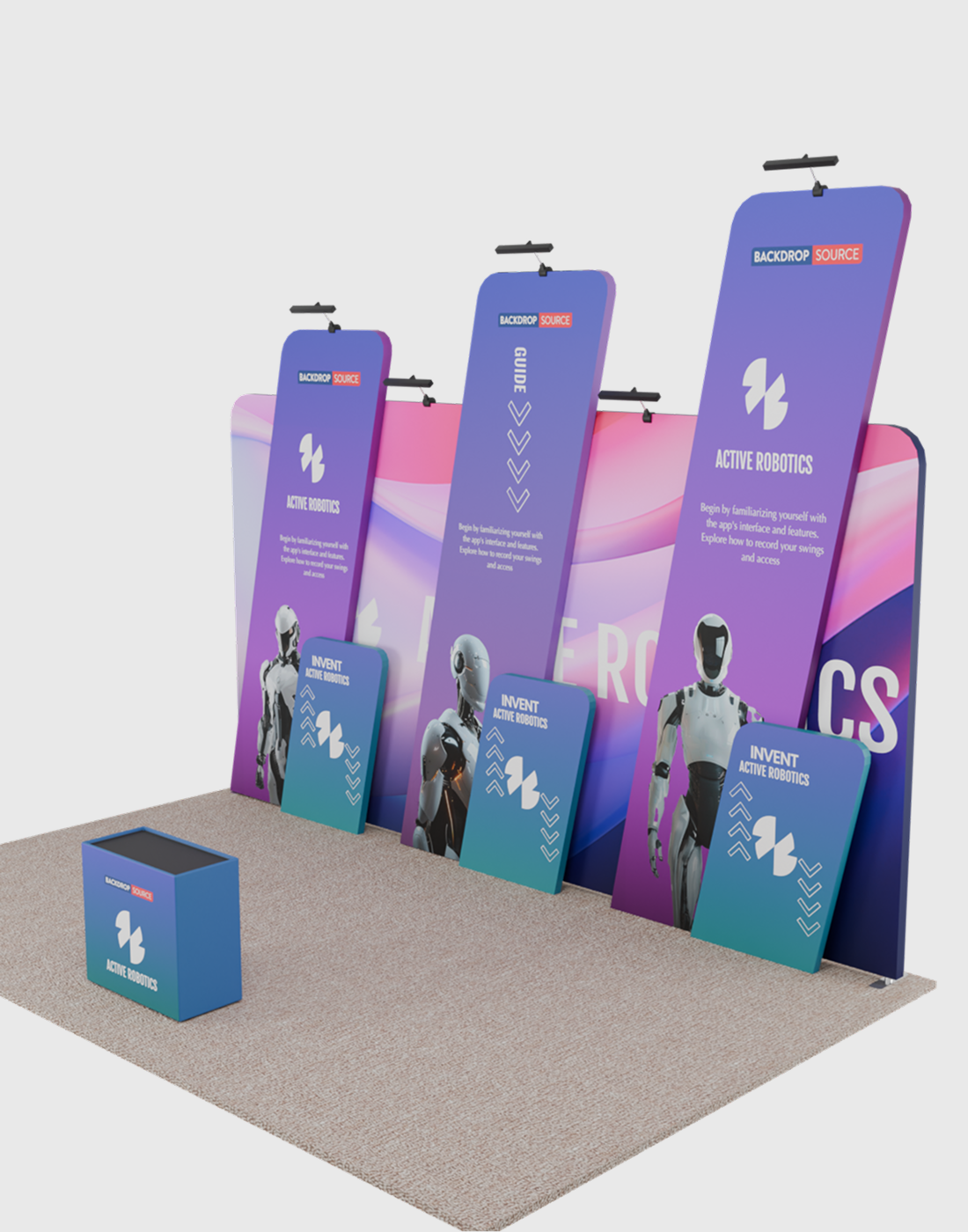 Portable Exhibit Display 3m x 6m - Model 1