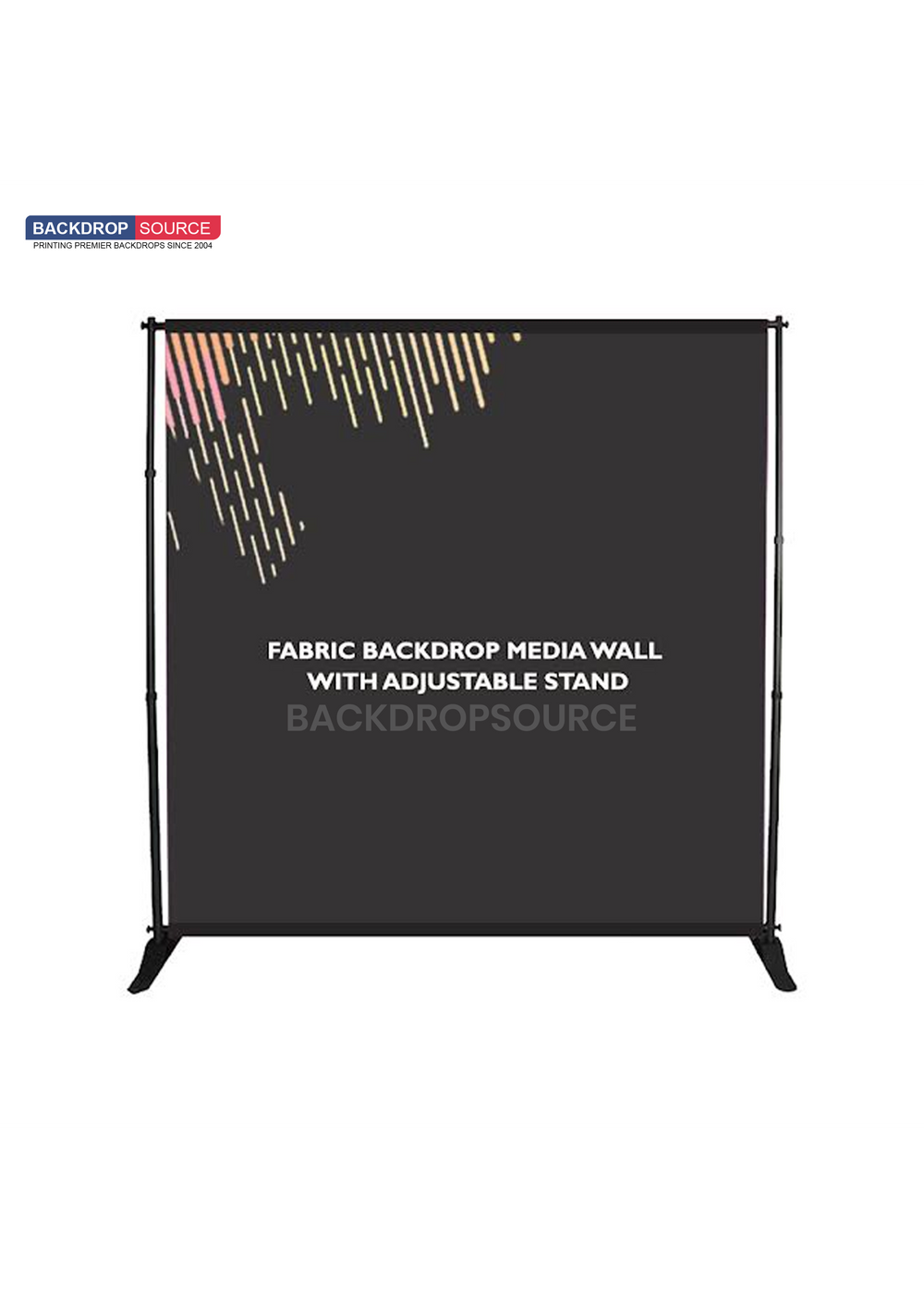 Fabric Backdrop Media Wall with Adjustable Stand.