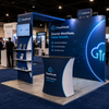 3x3m Booth Kit with L-Shape TV Shelf Tower & Counter