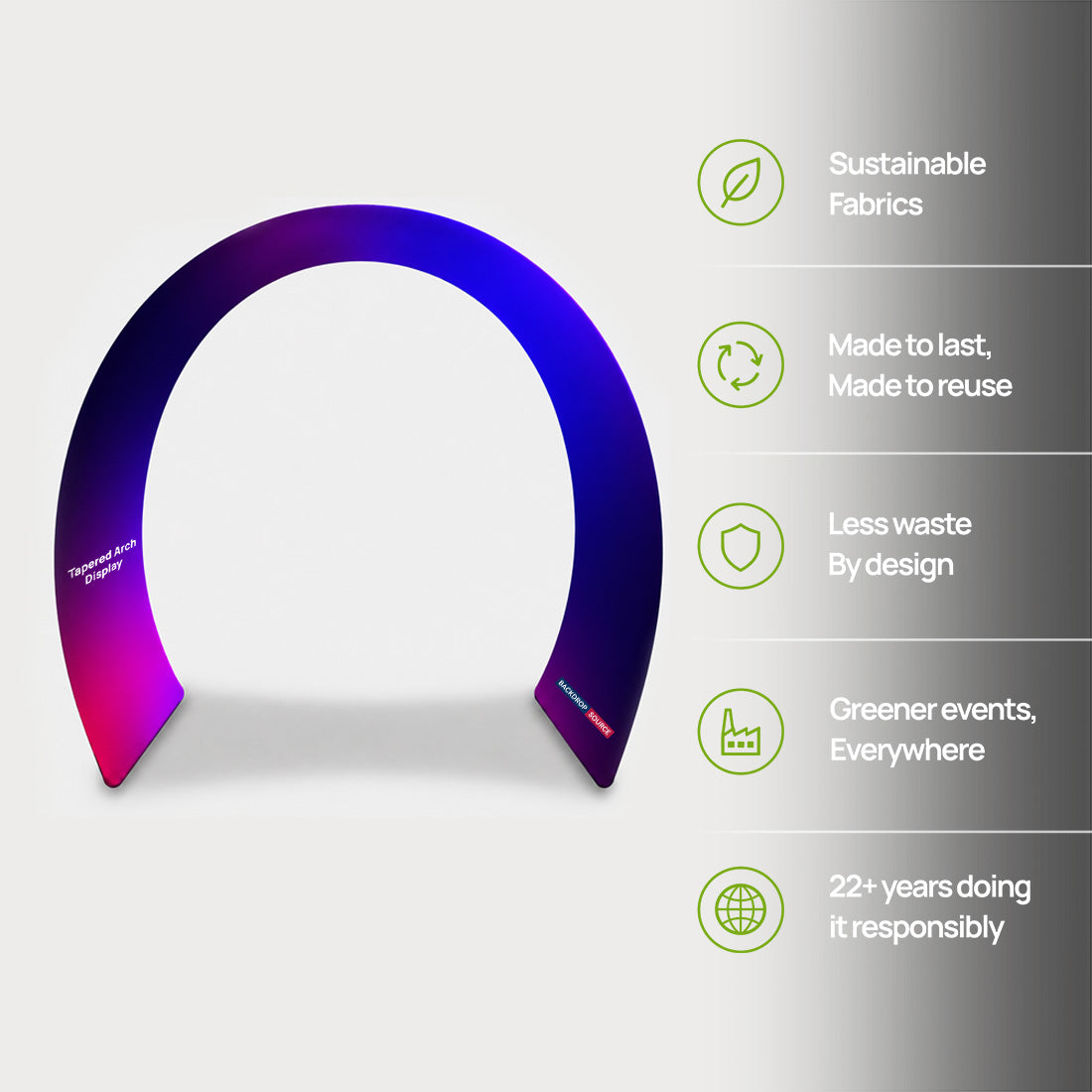Tapered Curved Fabric Arch Display
