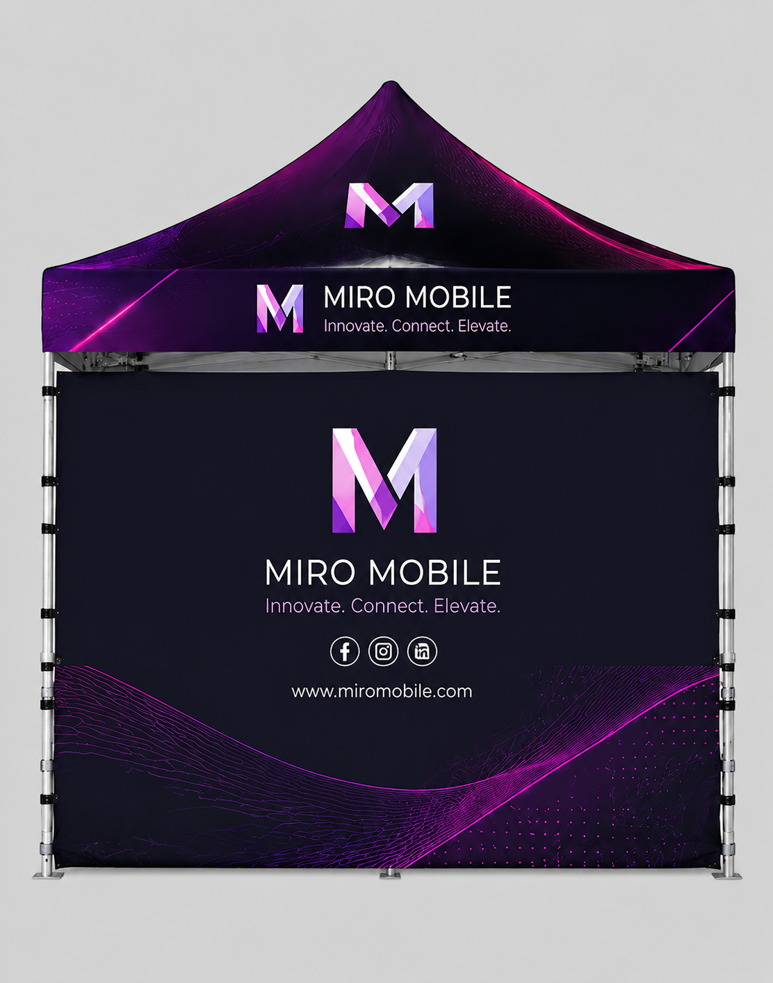 3m x 3m Fabric Canopy Kit with Shelving & TV Mounts