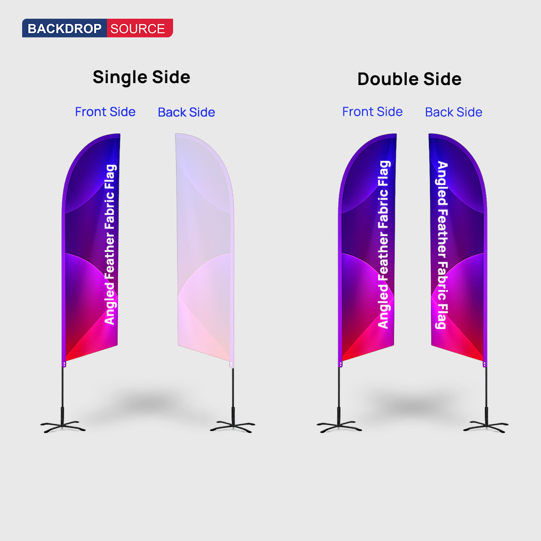 Angled Feather Fabric Flag