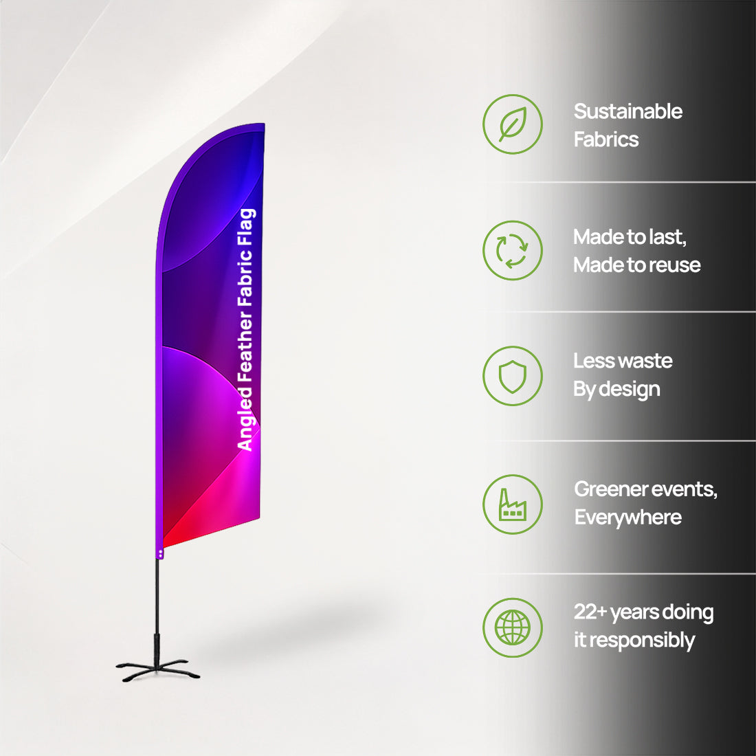 Angled Feather Fabric Flag