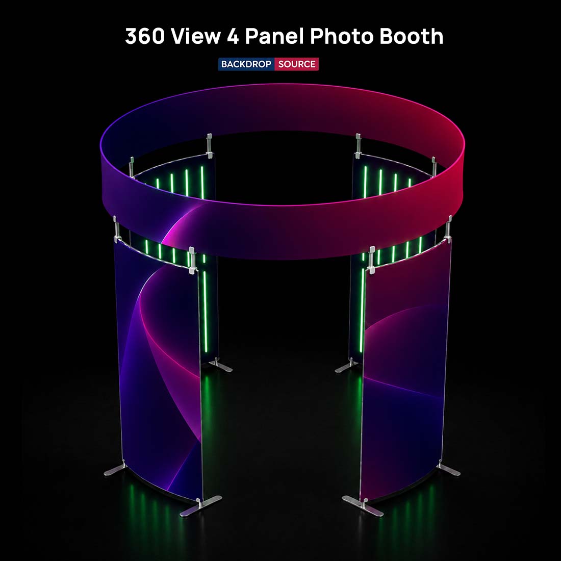 360 View 4 Panel Photo Booth Enclosure Exhibition Display