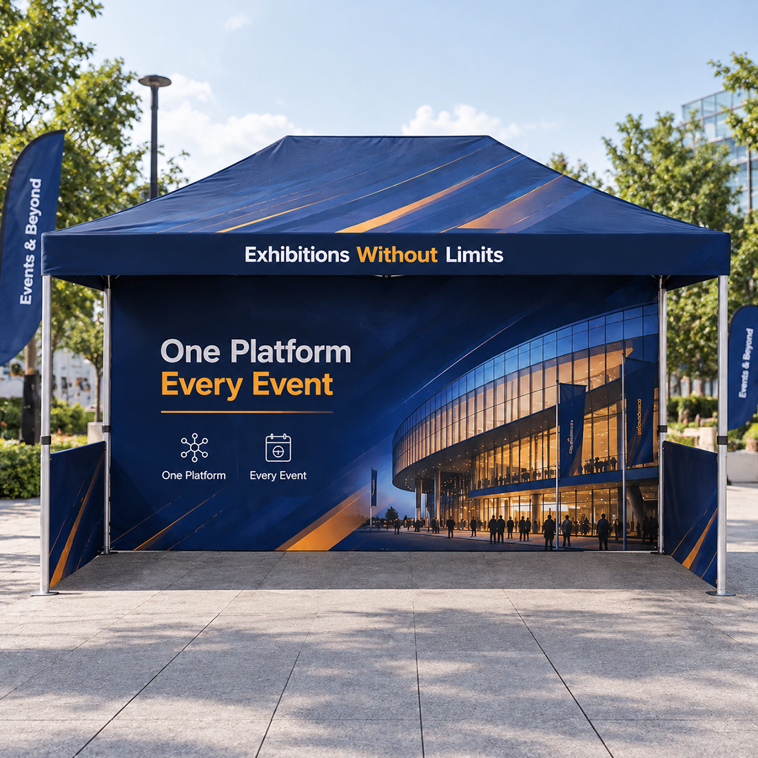 Heavy Duty Fabric Canopy Tent – 4.5m W x 3m H