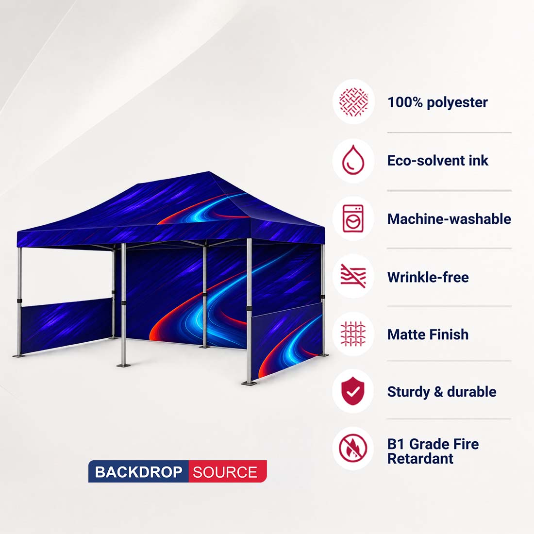 Heavy Duty Fabric Canopy Tent – 6m W x 3m H