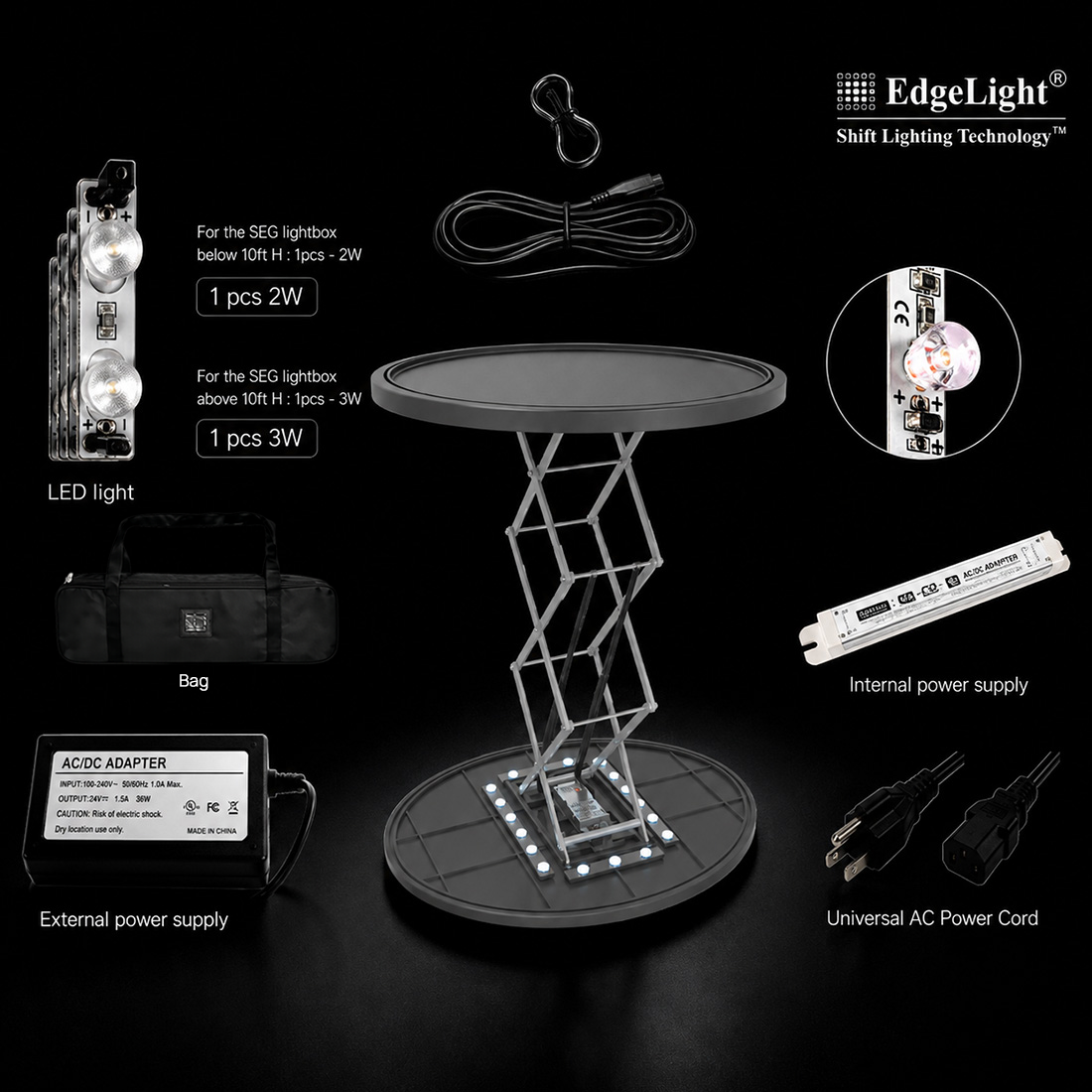 Backlit Fabric Round Pop Up Counter