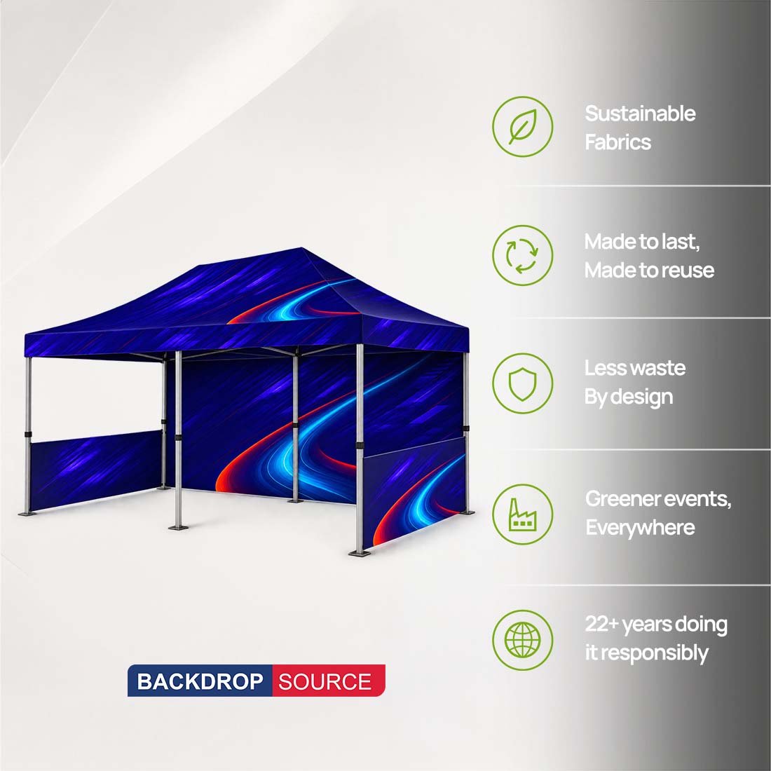 Heavy Duty Fabric Canopy Tent – 6m W x 3m H