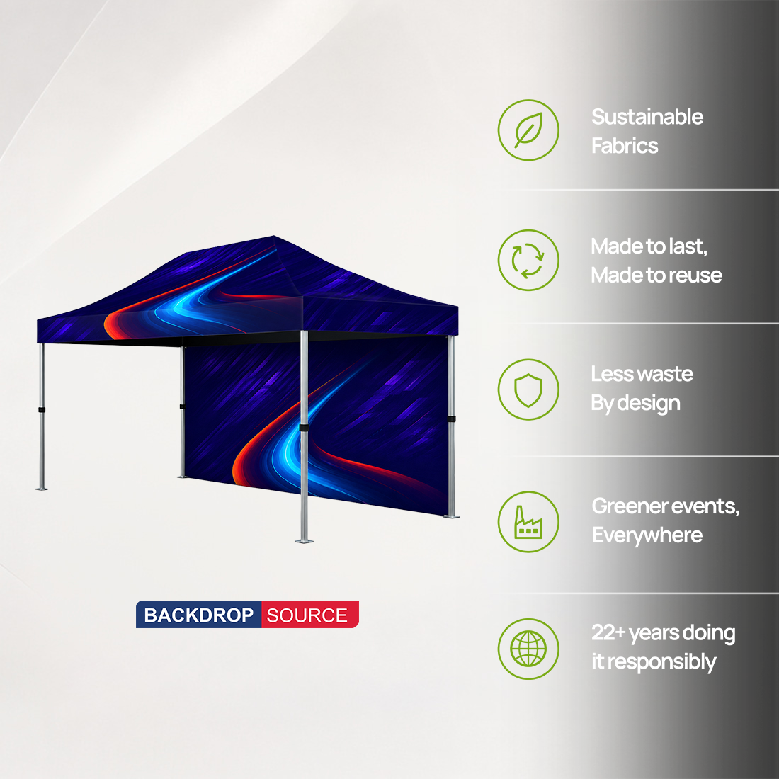 Heavy Duty Fabric Canopy Tent – 4.5m W x 3m H