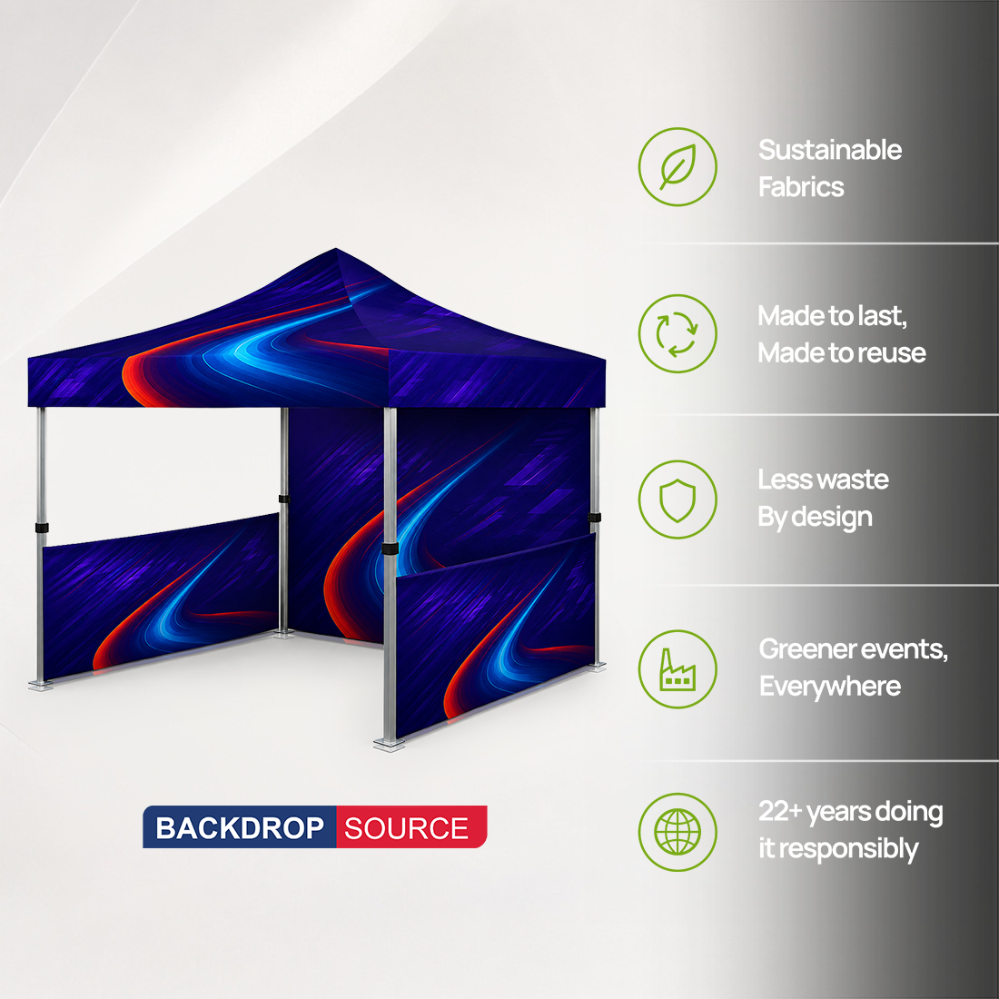 Heavy Duty Fabric Canopy Tent – 3m W x 3m H