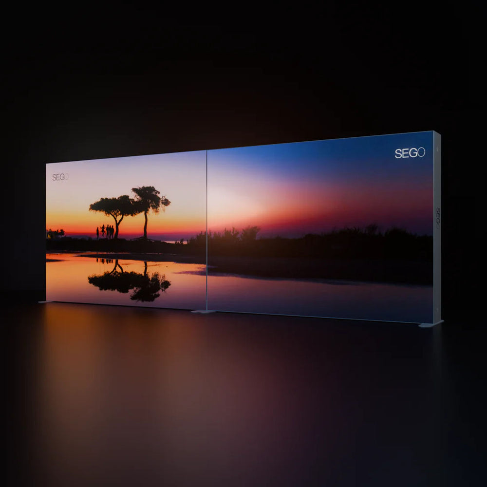 6x3m Backlit SEG Lightbox Wall with 2 Frames