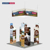 3x3m Magnetic Wall Booth Kit with 4-Sided Hanging Banner
