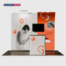 3x3m Booth Kit with Curved & Tall Straight Walls, Counter & TV