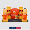 3x6m Booth Kit with Slanted Arches, Curved Walls & 2 Counters