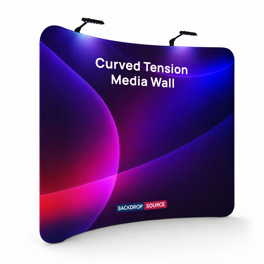 Premium Curved Fabric Backwall Kit with Clamping Lights