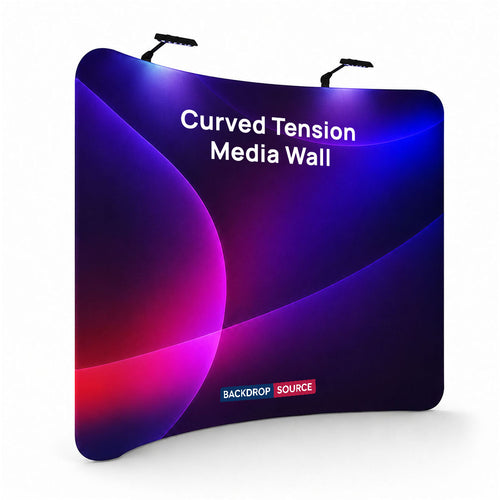 Premium Curved Fabric Backwall Kit with Clamping Lights