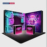 L-Shaped Illuminated Media Wall Set with Counters for 3x3m Booths