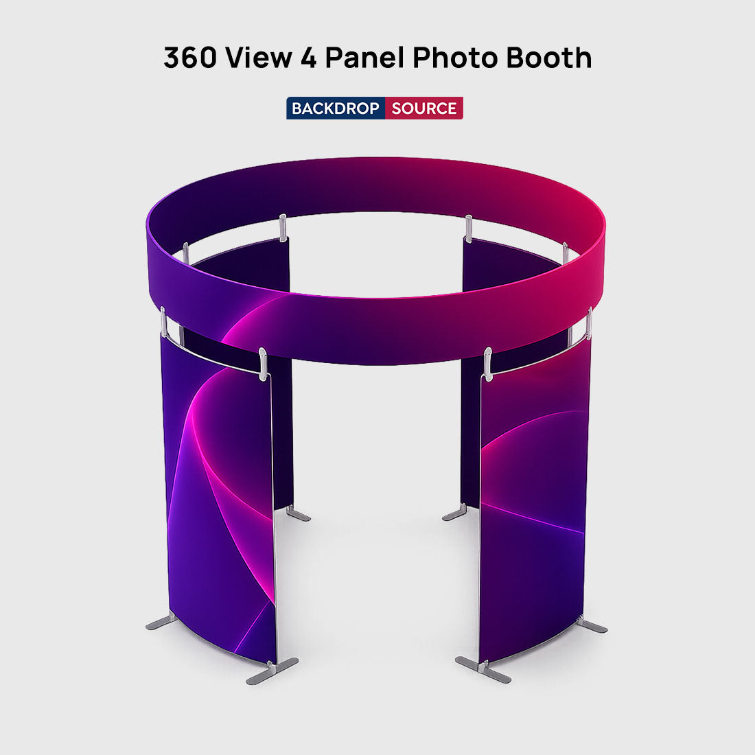 360 View 4 Panel Photo Booth Enclosure Exhibition Display