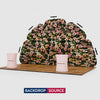 3x6m Petal Wall Booth Kit with 2 Oval Counters