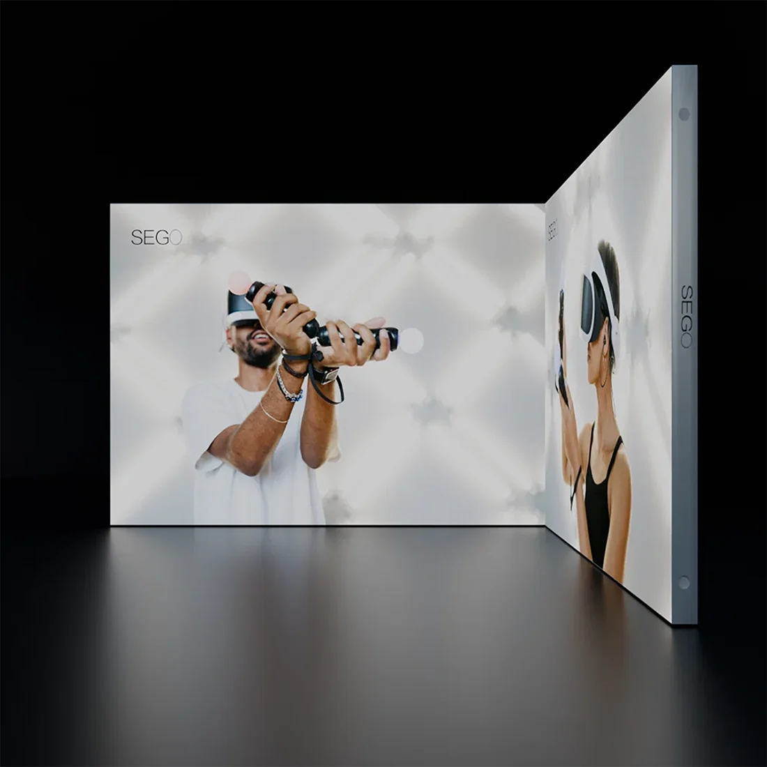 3x3m Backlit SEG L-Shape Lightbox Wall Kit