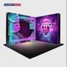 L-Shaped Illuminated Media Wall Set with Counters for 3x3m Booths