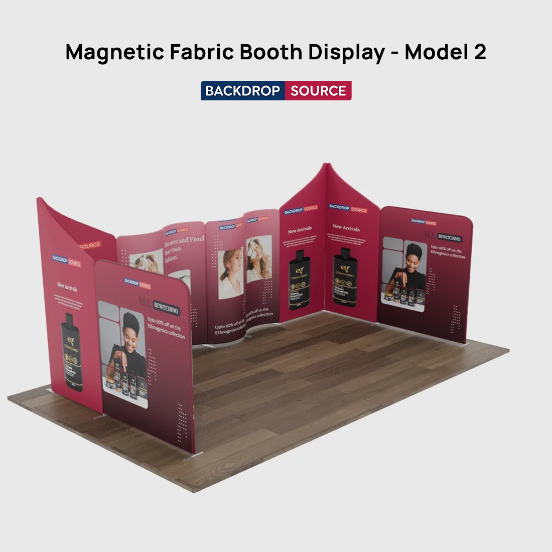 Magnetic Fabric Booth Display - Model 2 (6m x 6m)
