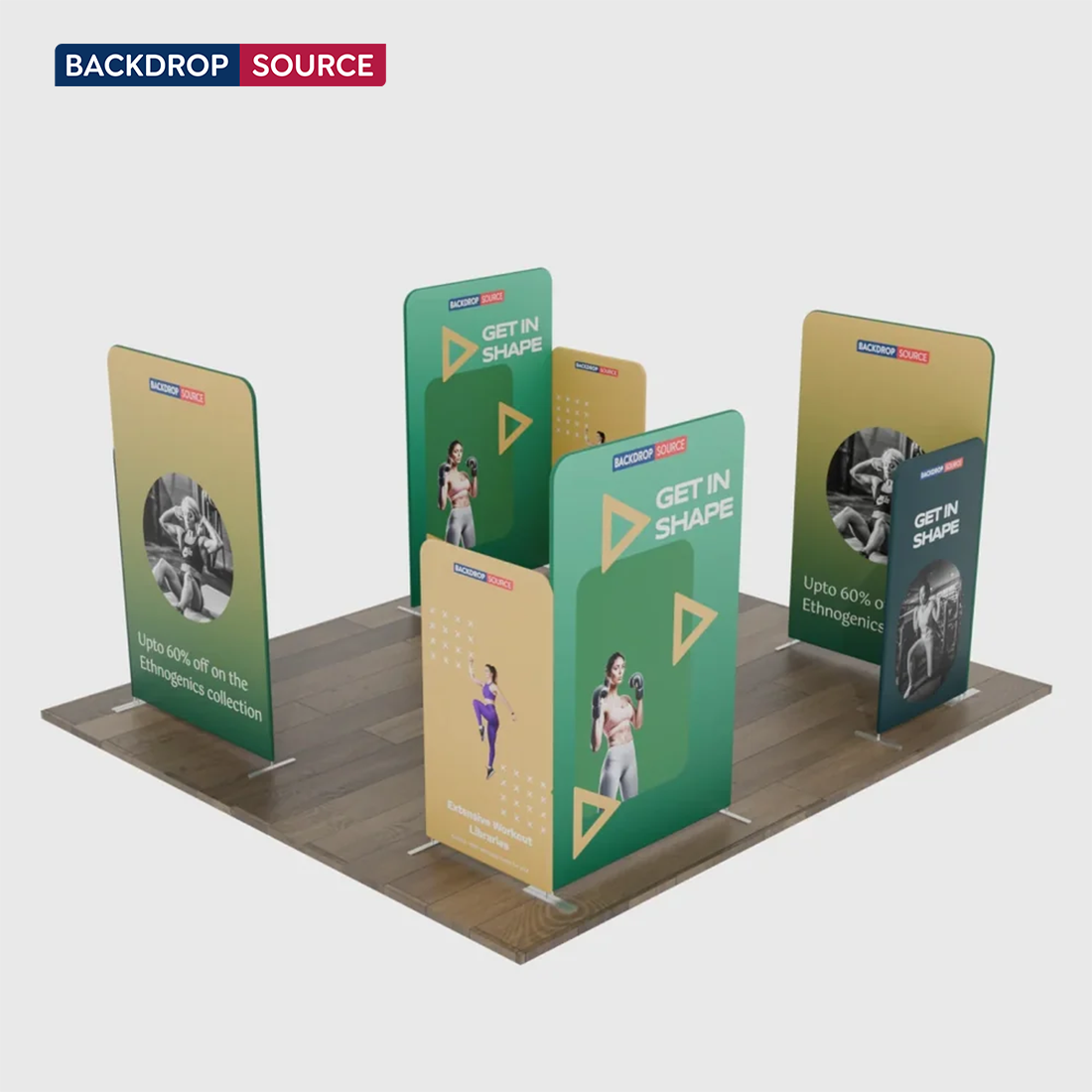 Magnetic Fabric Booth Display - Model 4 (6m x 6m)