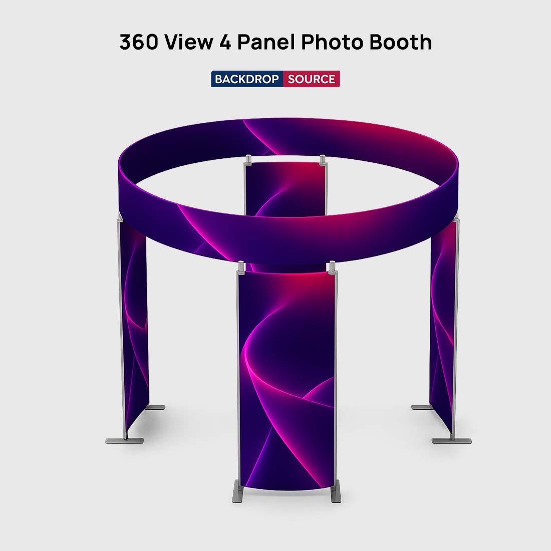 360 View 4 Panel Photo Booth Enclosure Exhibition Display