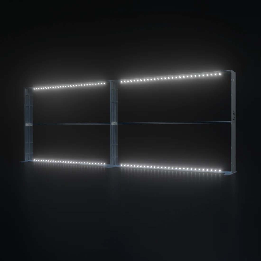 6x3m Backlit SEG Lightbox Wall with 2 Frames