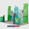 3x6m Booth Kit with Inclined Walls, 3D Shelf Stands & 2 Counters