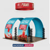 3x6m Round Arch Booth Kit with 2 TV Mounts & Hanging Sign