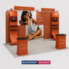 3x6m Booth Kit with 6m Backwall, Waterfall TV Shelves & Counters