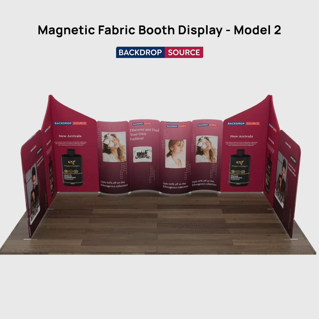 Magnetic Fabric Booth Display - Model 2 (6m x 6m)