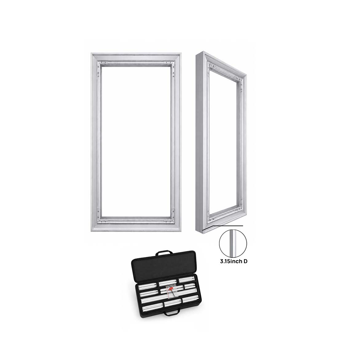 Non-Backlit Wall-Mounted SEG Fabric display - 80mm Depth