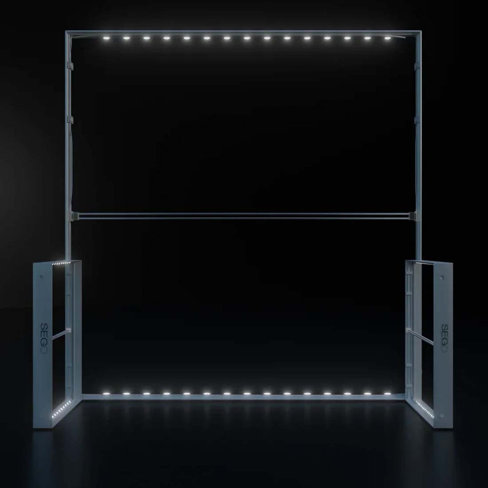 3x3m Backlit SEG Three-Wall Booth Kit with 2 Sidewalls