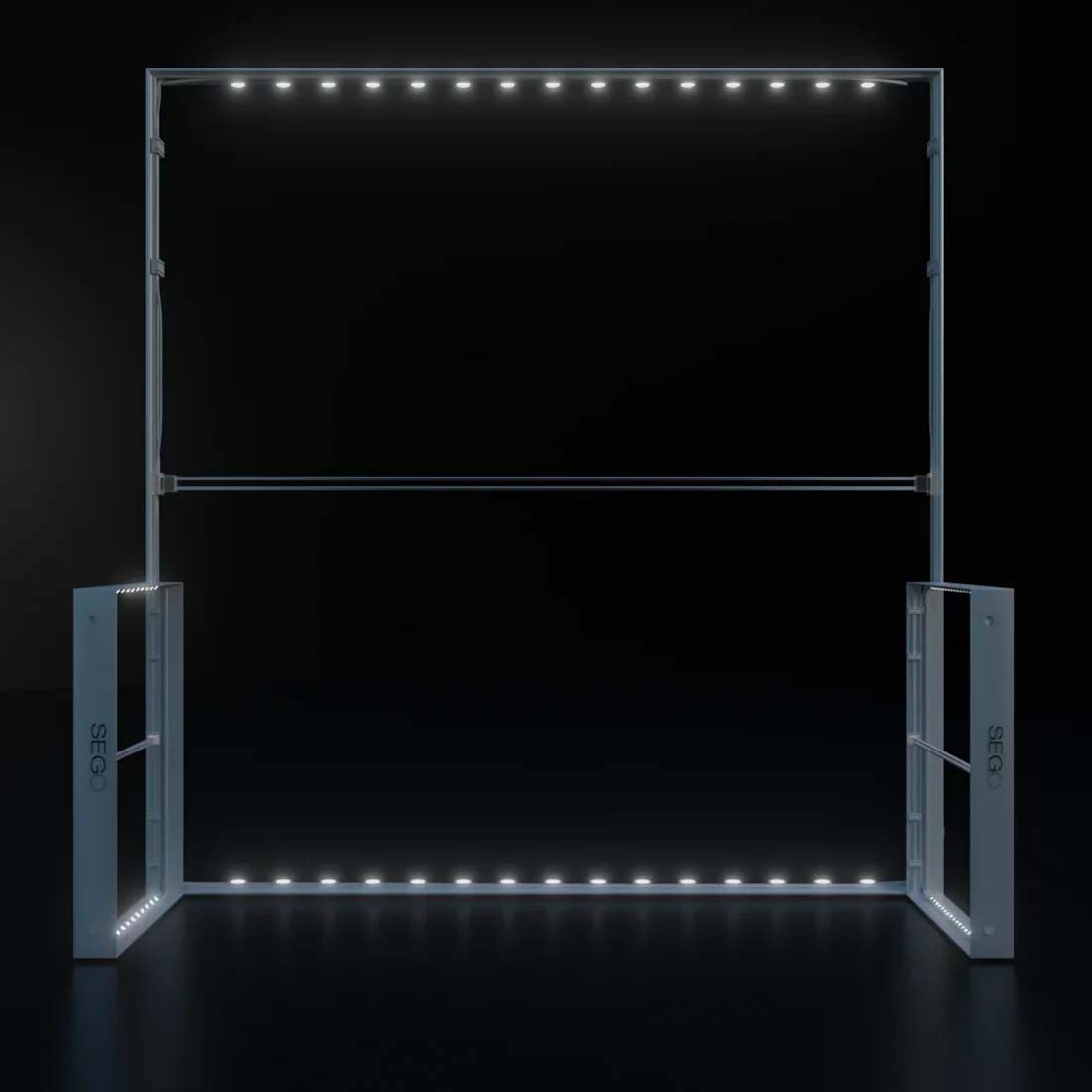 3x3m Backlit SEG Three-Wall Booth Kit with 2 Sidewalls