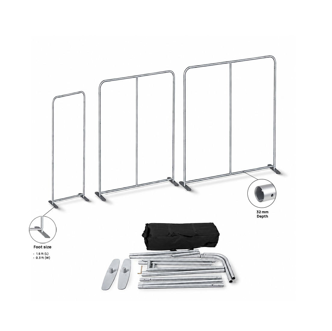 Portable 3.2m H High Fabric Exhibit Display