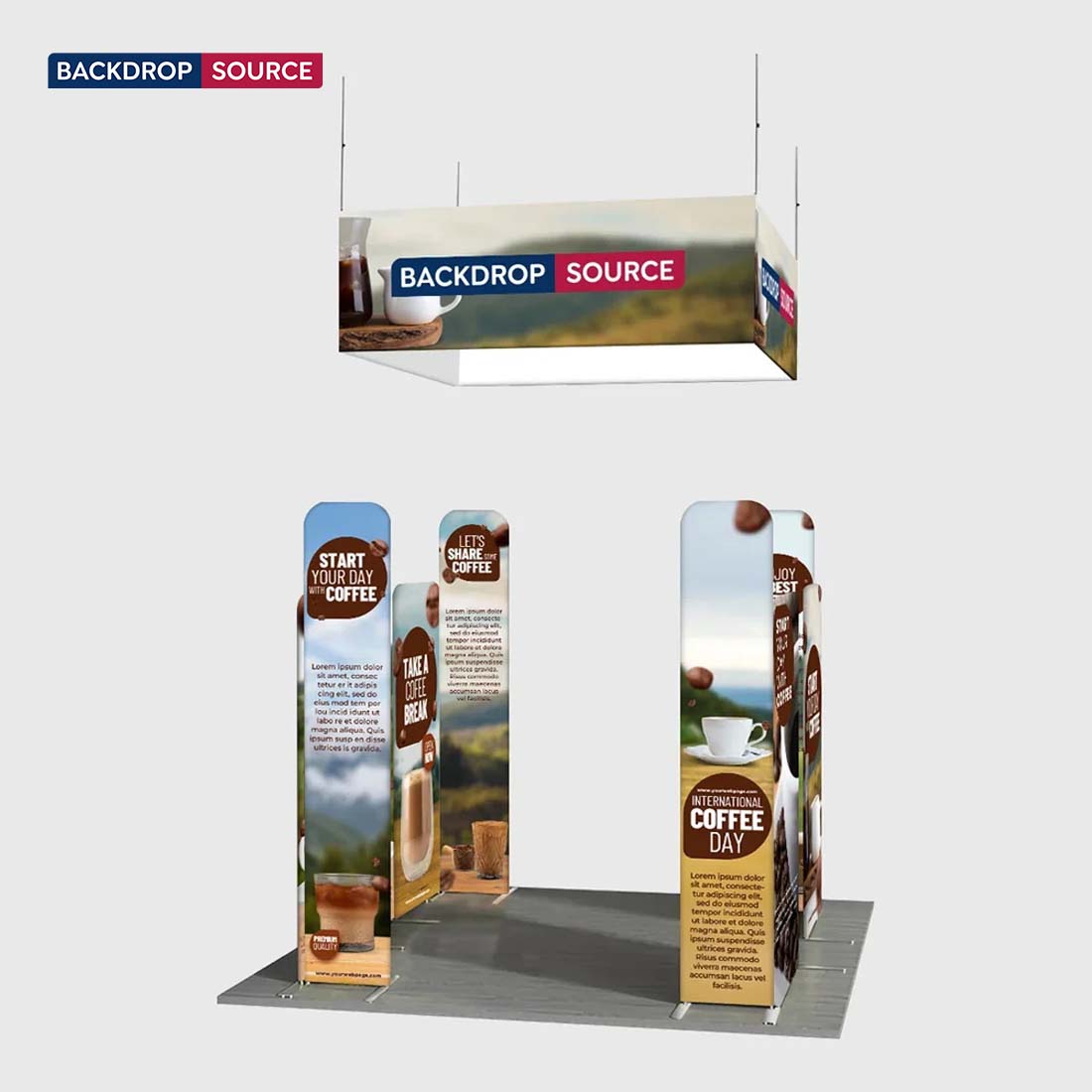 3x3m Magnetic Wall Booth Kit with 4-Sided Hanging Banner