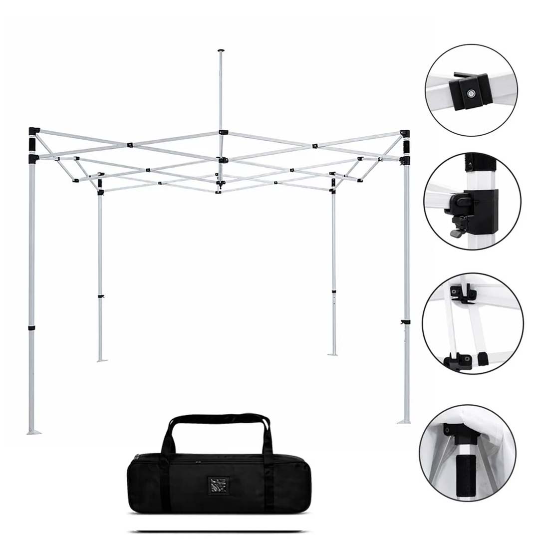 3m x 3m Fabric Canopy Kit with Waterfall Shelves & TV Mounts