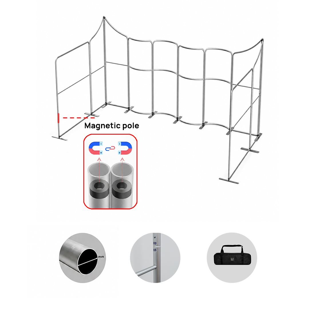 Magnetic Fabric Booth Display - Model 2 (6m x 6m)