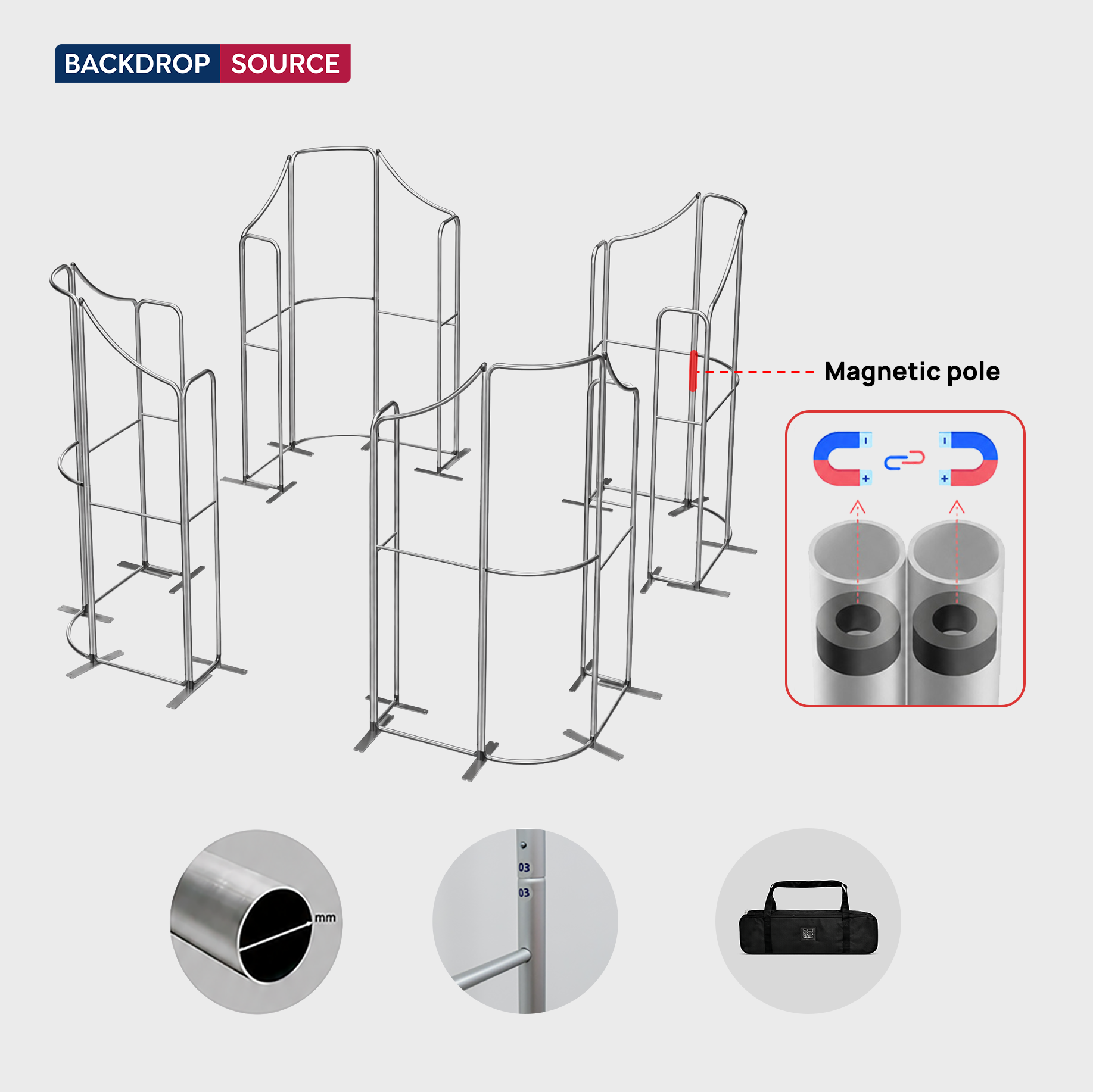 Magnetic Fabric Booth Display - Model 5 (6m x 6m)