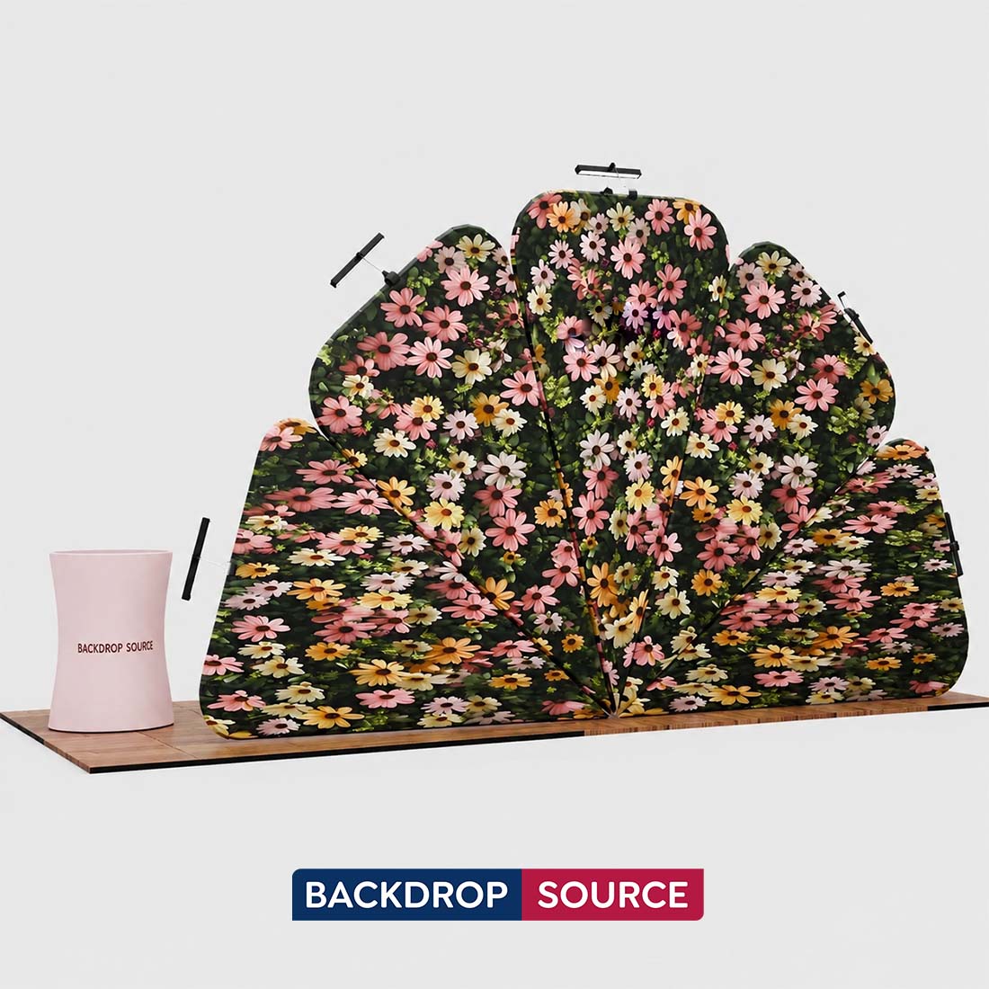 3x6m Petal Wall Booth Kit with 2 Oval Counters