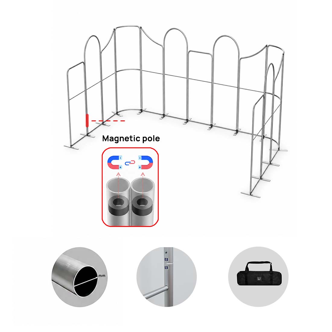 Magnetic Fabric Booth Display - Model 3 (6m x 6m)