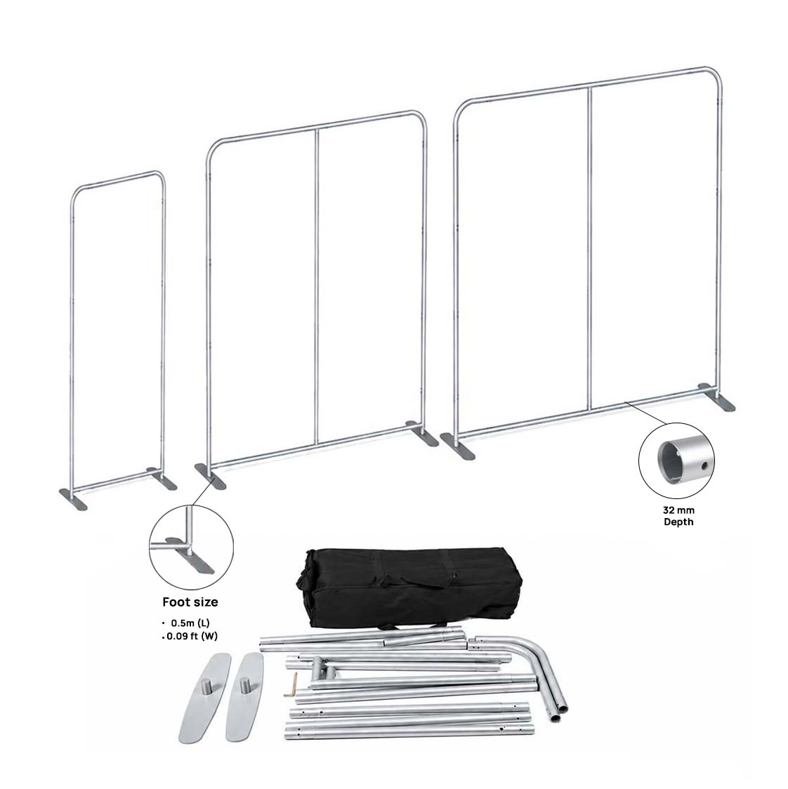 Portable 2.5m H High Fabric Exhibit Display