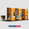 3x6m Magnetic Curved Wall Booth Kit with 2 Counters