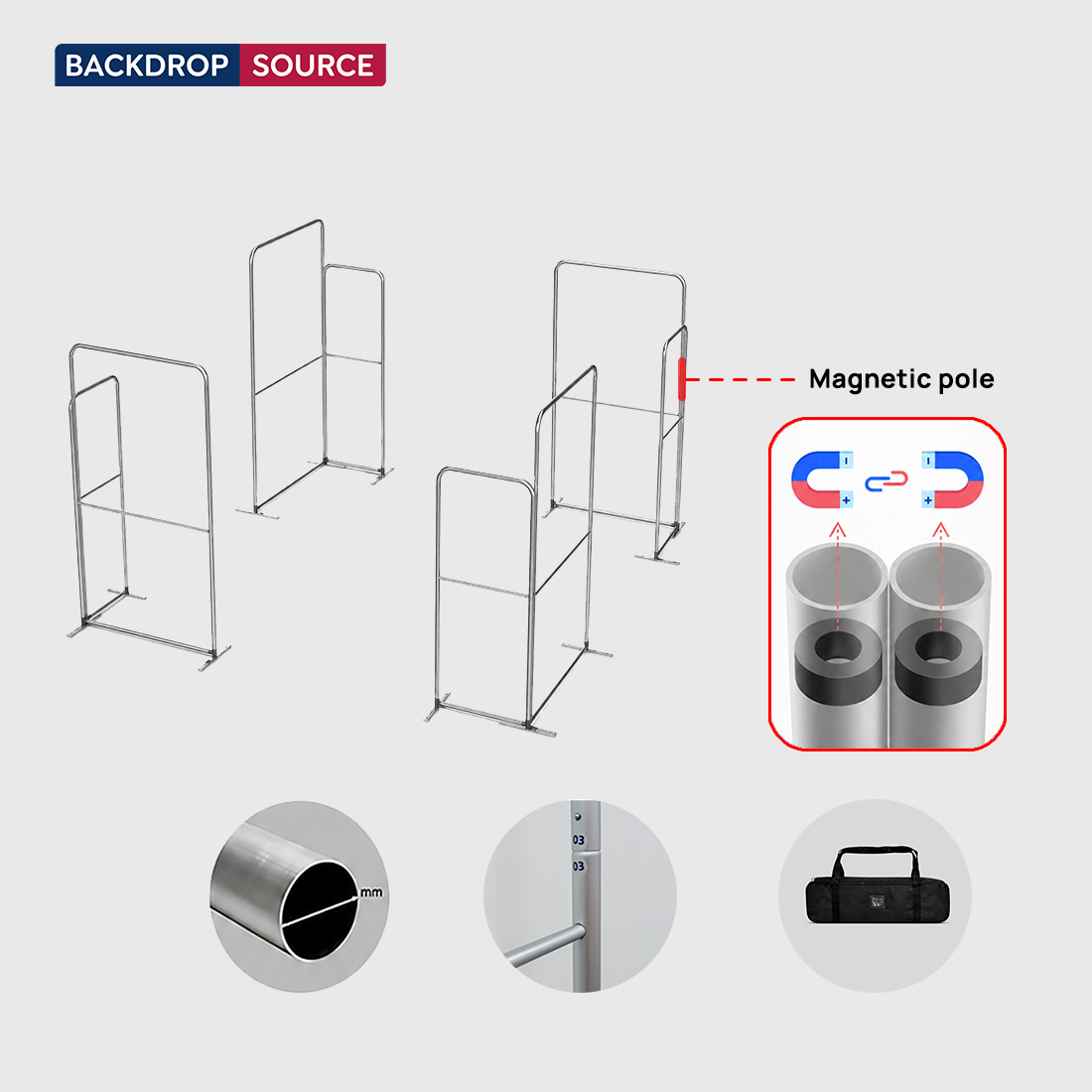 Magnetic Fabric Booth Display - Model 4 (6m x 6m)