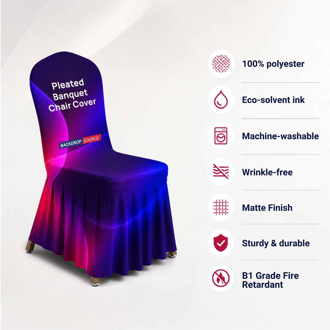 Pleated Banquet Chair Cover
